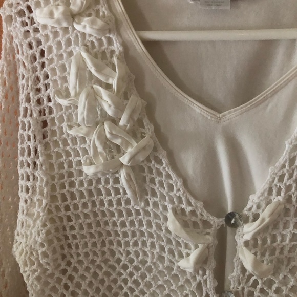 Modern Soul Sweaters - White open weave  crochet set
